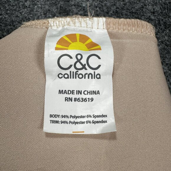 C&C California Womens Pink Mesh Sweatshirt Large Black White Trim Fall Pullover - Picture 12 of 13